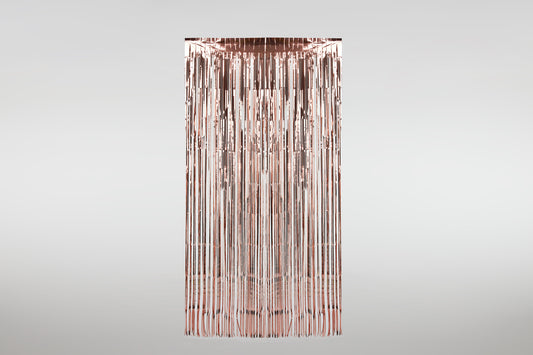 Foil fringe curtain rose gold