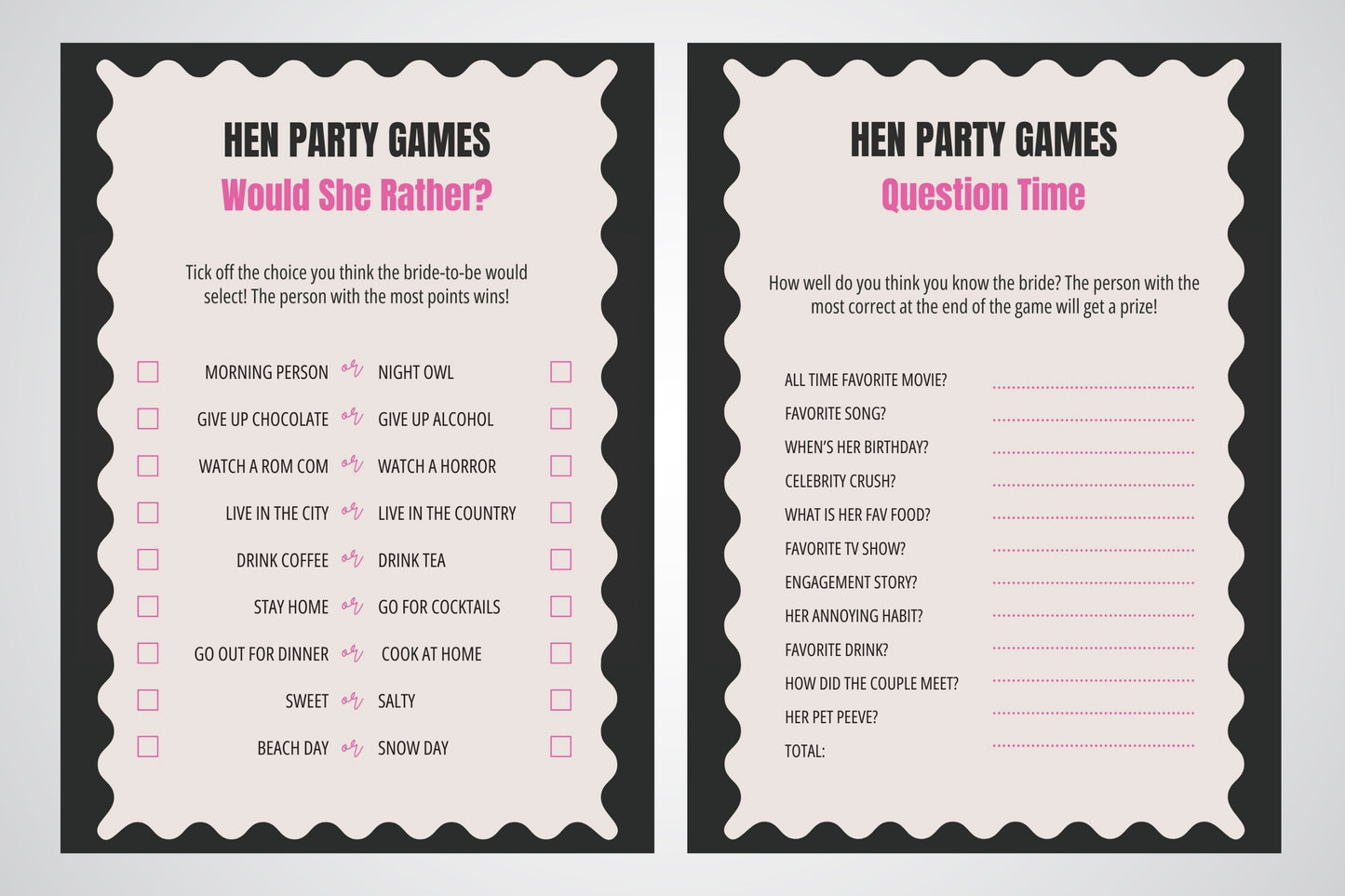 The HEN DO Games Pack